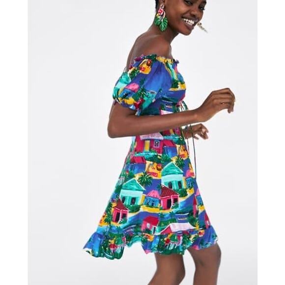 Zara Multi Color Mini‎ Dress - Picture 4 of 10